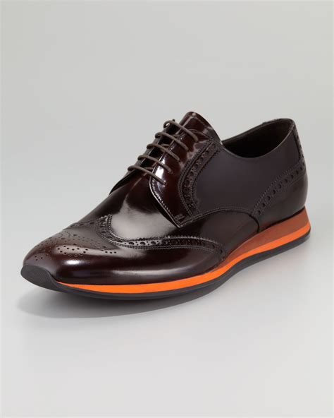 prada shoes men brown|Prada men's casual shoes.